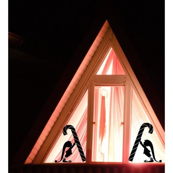 Reusable Christmas Elf Large Candy Cane Window Cling silhouette Decal - Picture 4 of 5